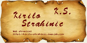 Kirilo Strahinić vizit kartica
